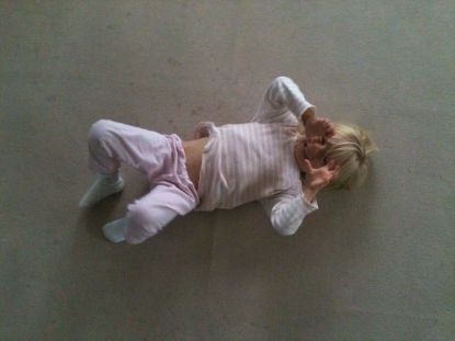 niece playing on the floor